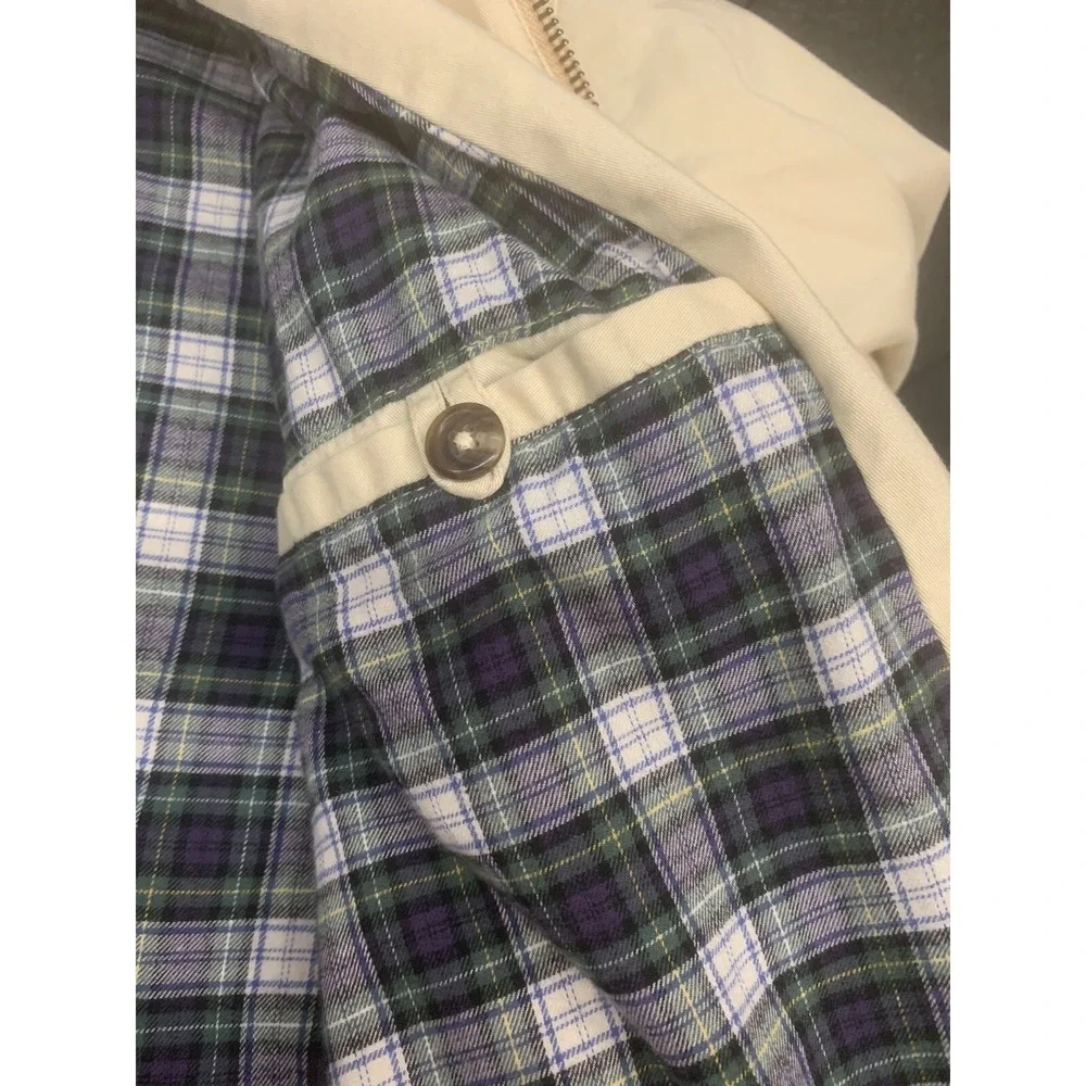 Polo Ralph Lauren Golf Plaid Lined Zip Up Jacket Men's Large Beige 2XL